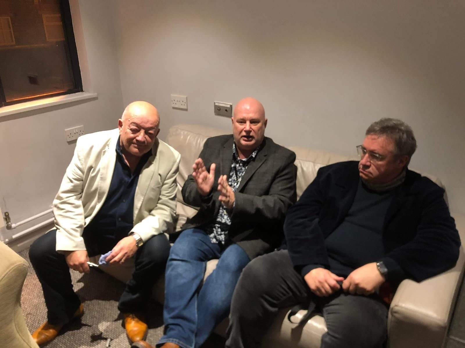 In the green room with Tim Healy and Mark Benton